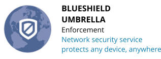 BLUESHIELD UMBRELLA Enforcement Network security service protects any device, anywhere